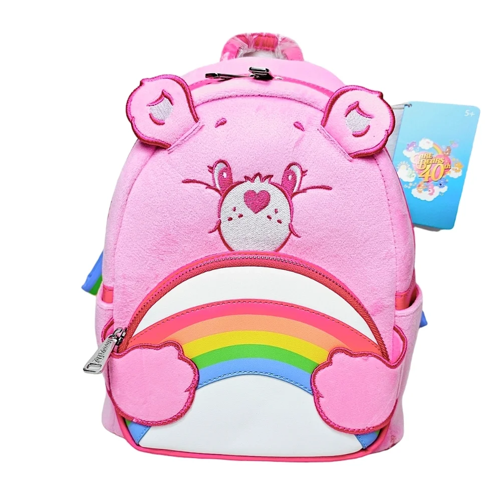 Loungefly Care Bears 40th Anniversary Cheer Bear Plush Mini Backpack